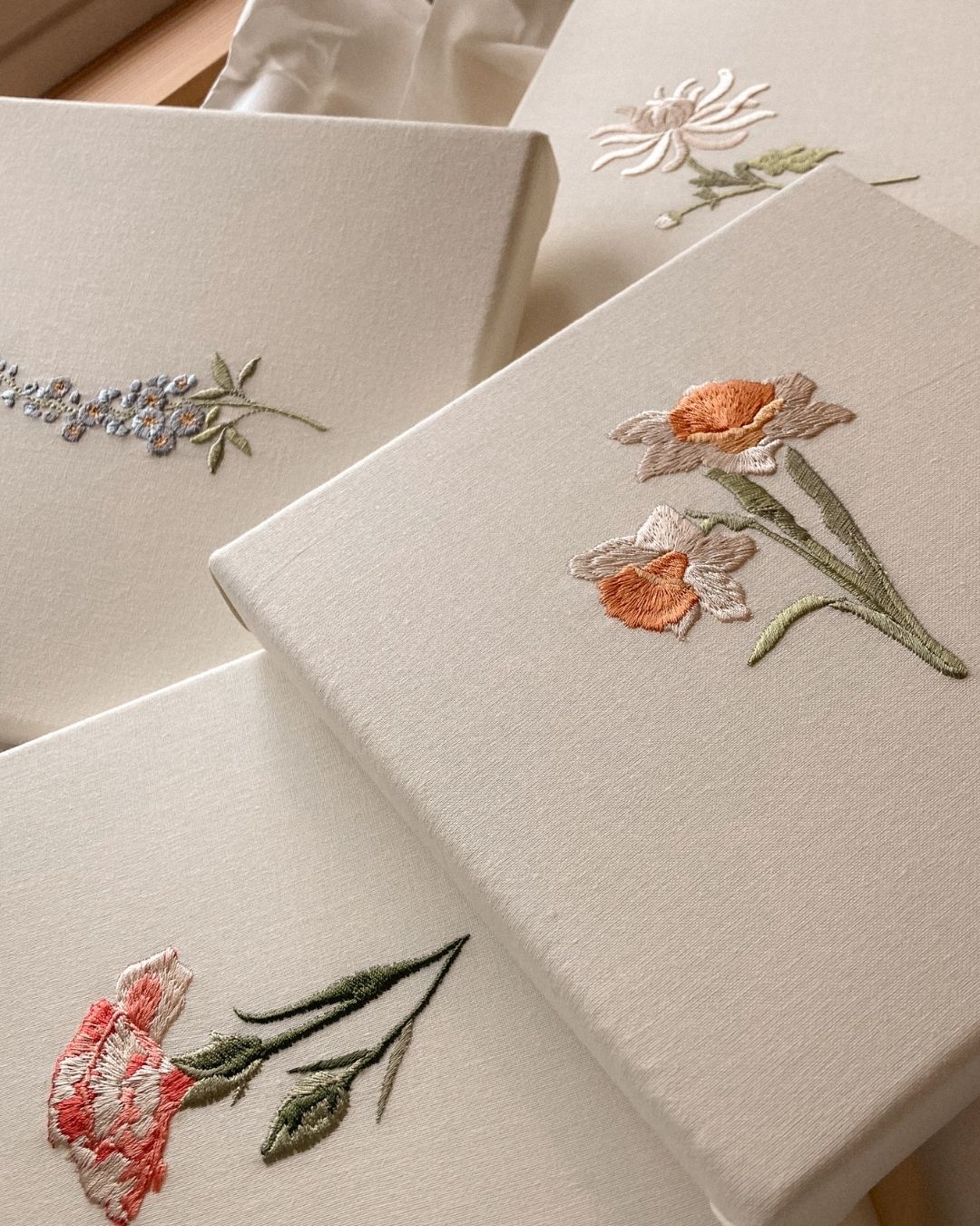 Personalised Birth Flower Embroidered Canvas