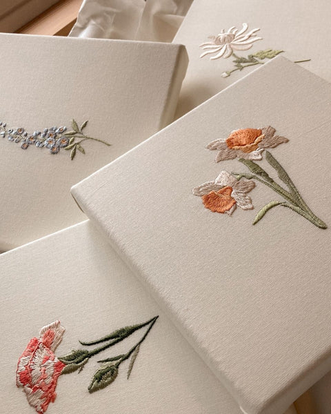 Personalised Birth Flower Embroidered Canvas