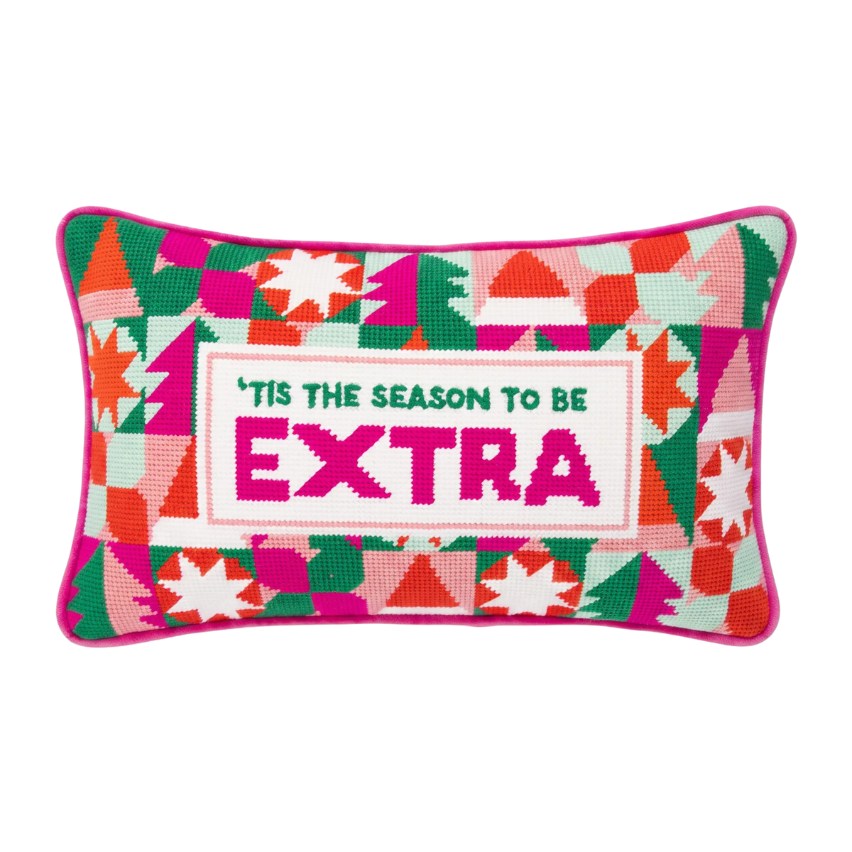 Tis the Extra Season Needlepoint Pillow