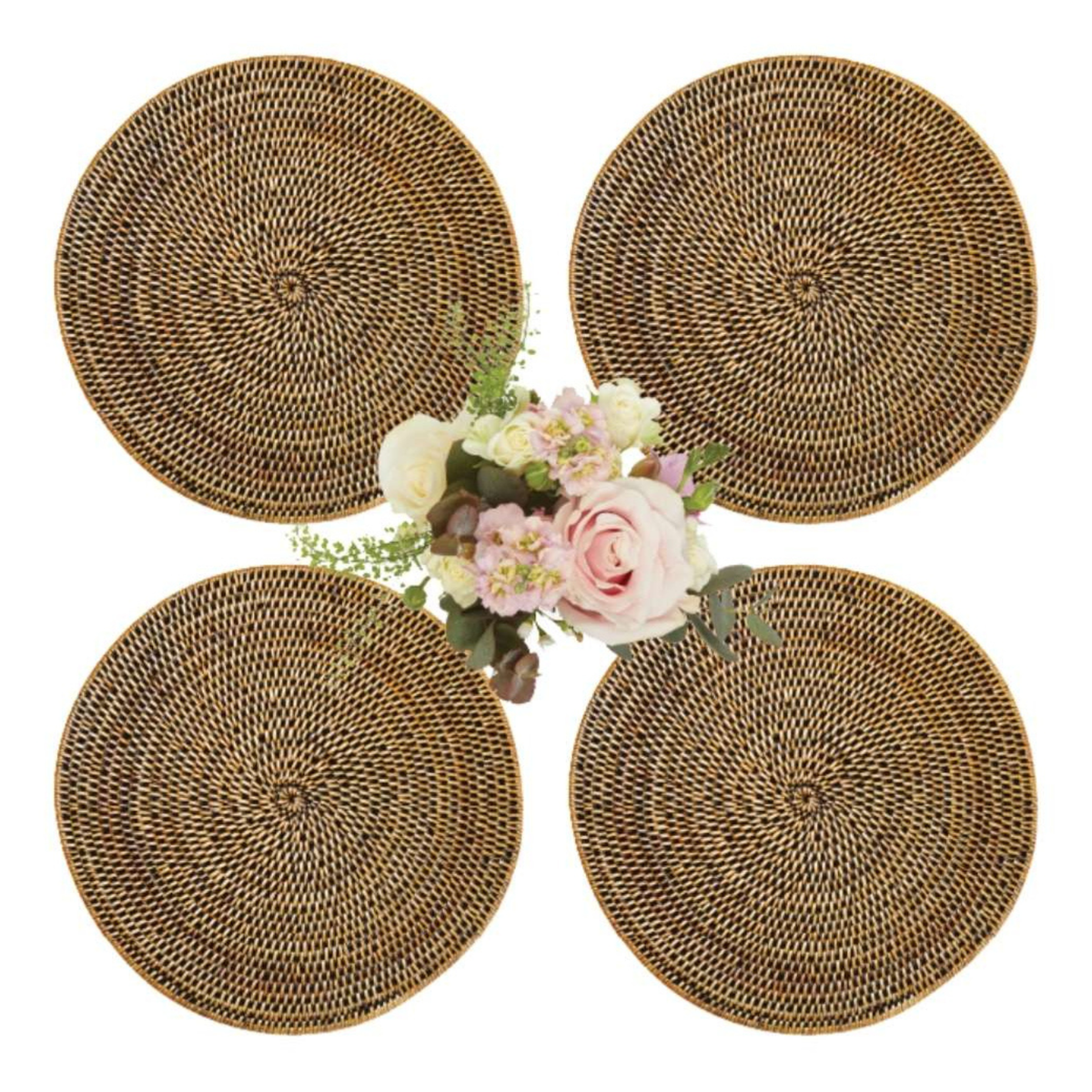 Round & Round Rattan Charger - Brown