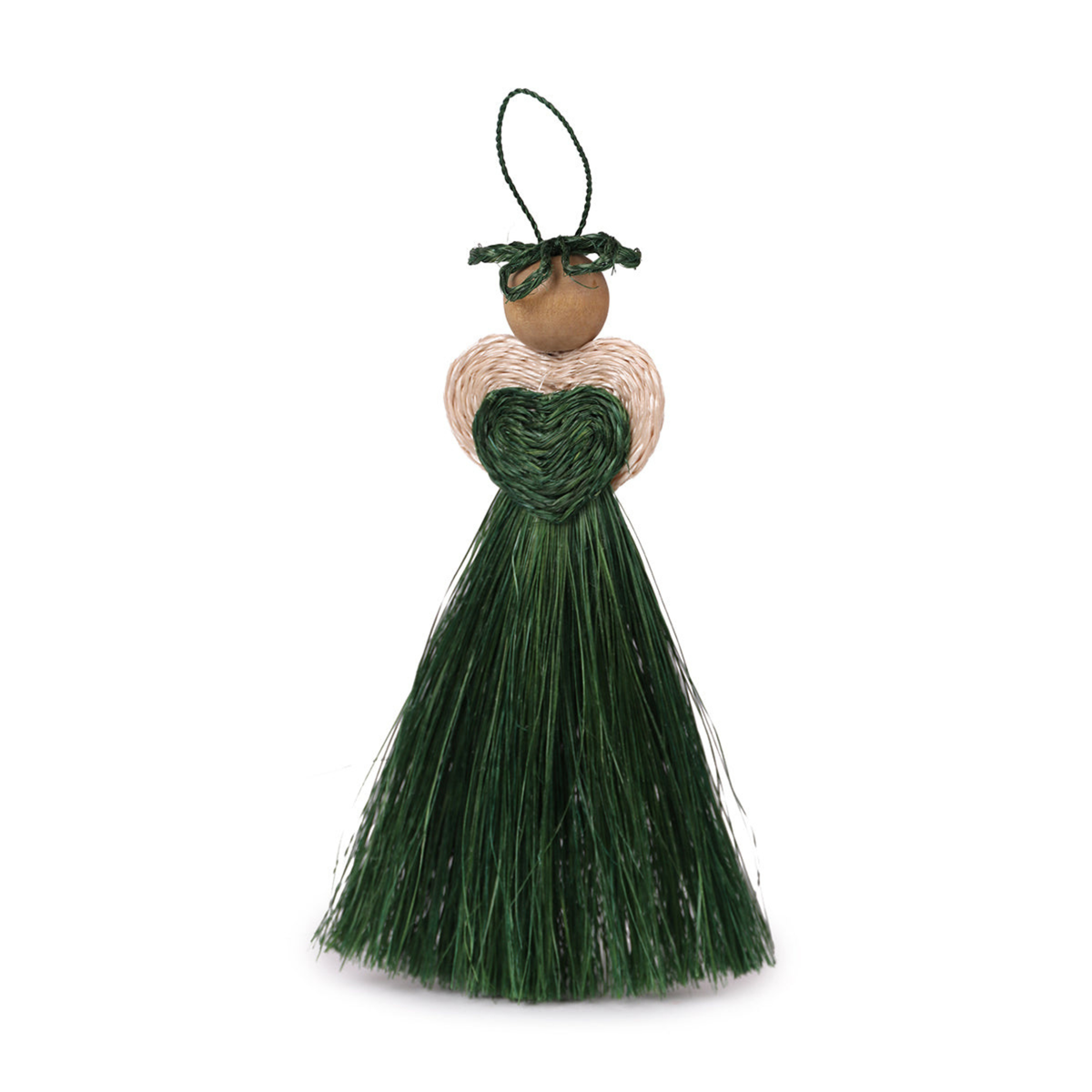 SILUHLAZA: Handwoven Green Love Angel Tree Decoration