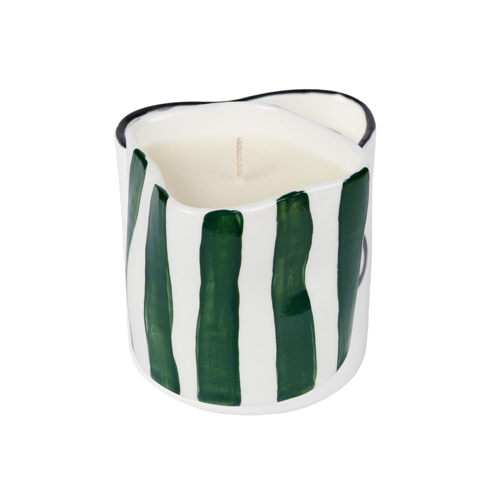 Green Stripes Candle
