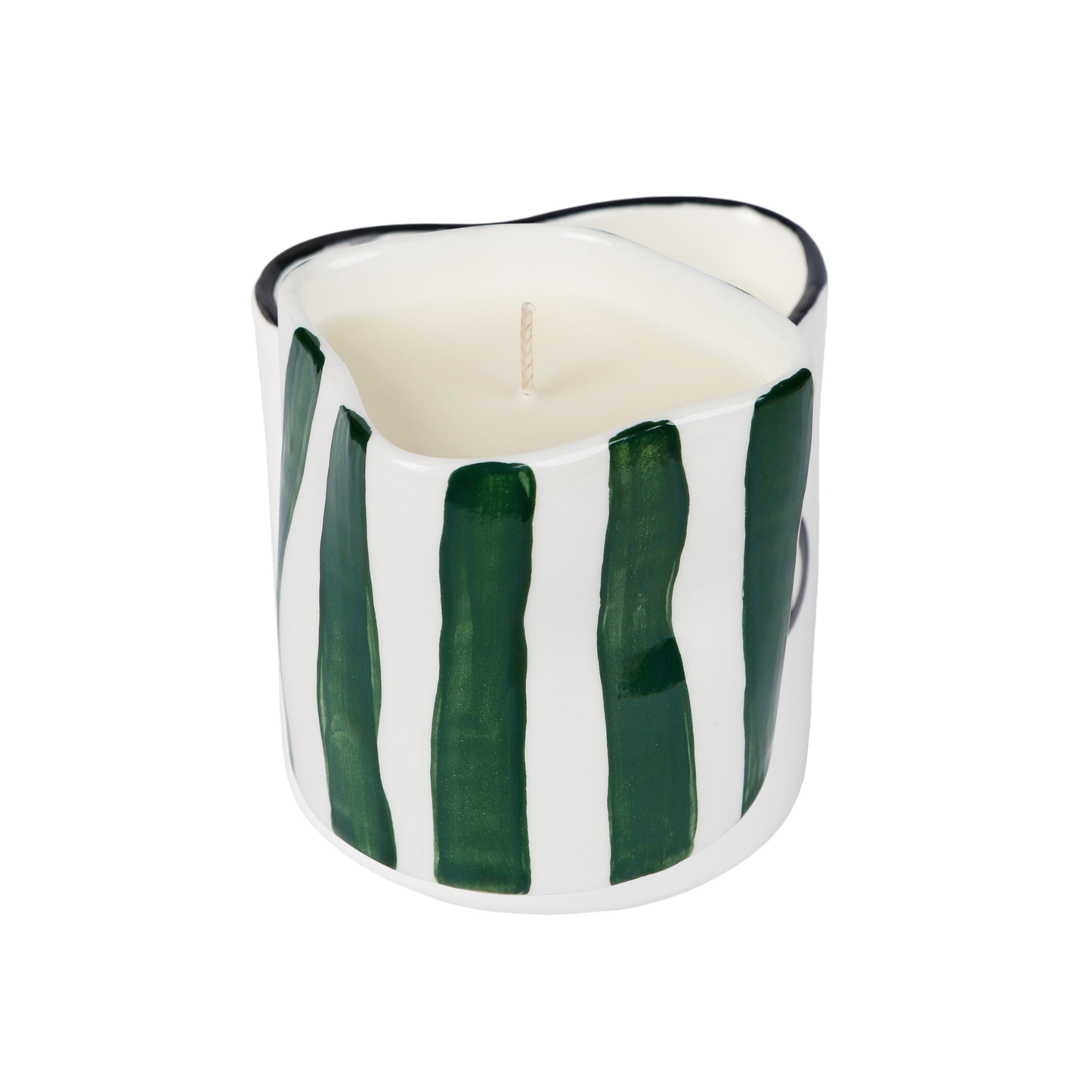 Green Stripes Candle