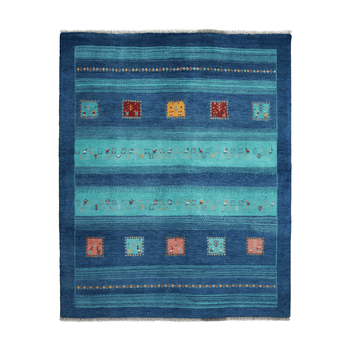 Gabbeh Sonnat Hand-Knotted – Multi, 193 x 154cm