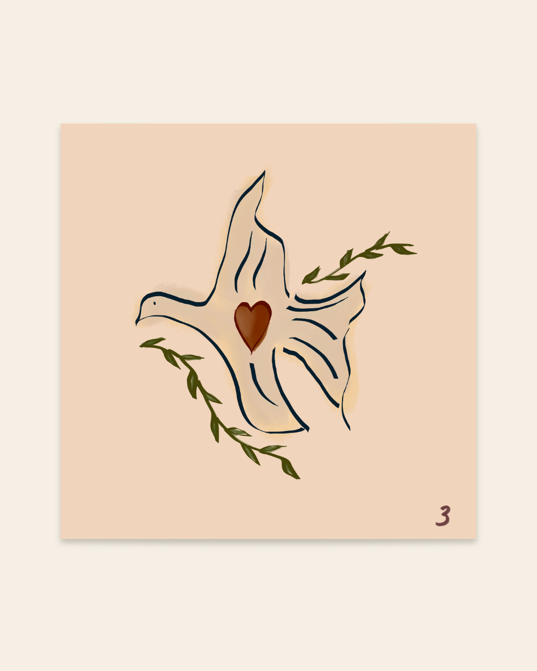 Bird No 3 art print — additional product photo of the design