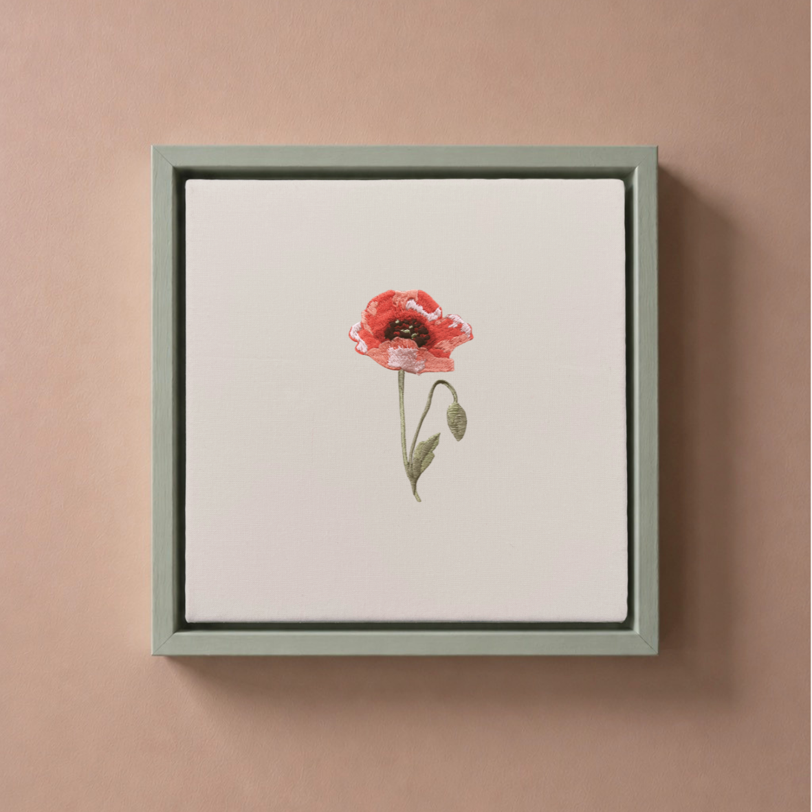Personalised Birth Flower Embroidered Canvas