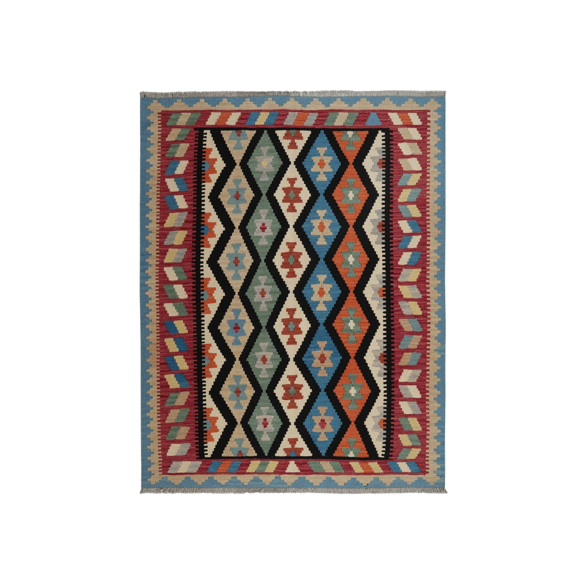 Gashgai Kilim · Hand-woven – Black, 200x157 cm