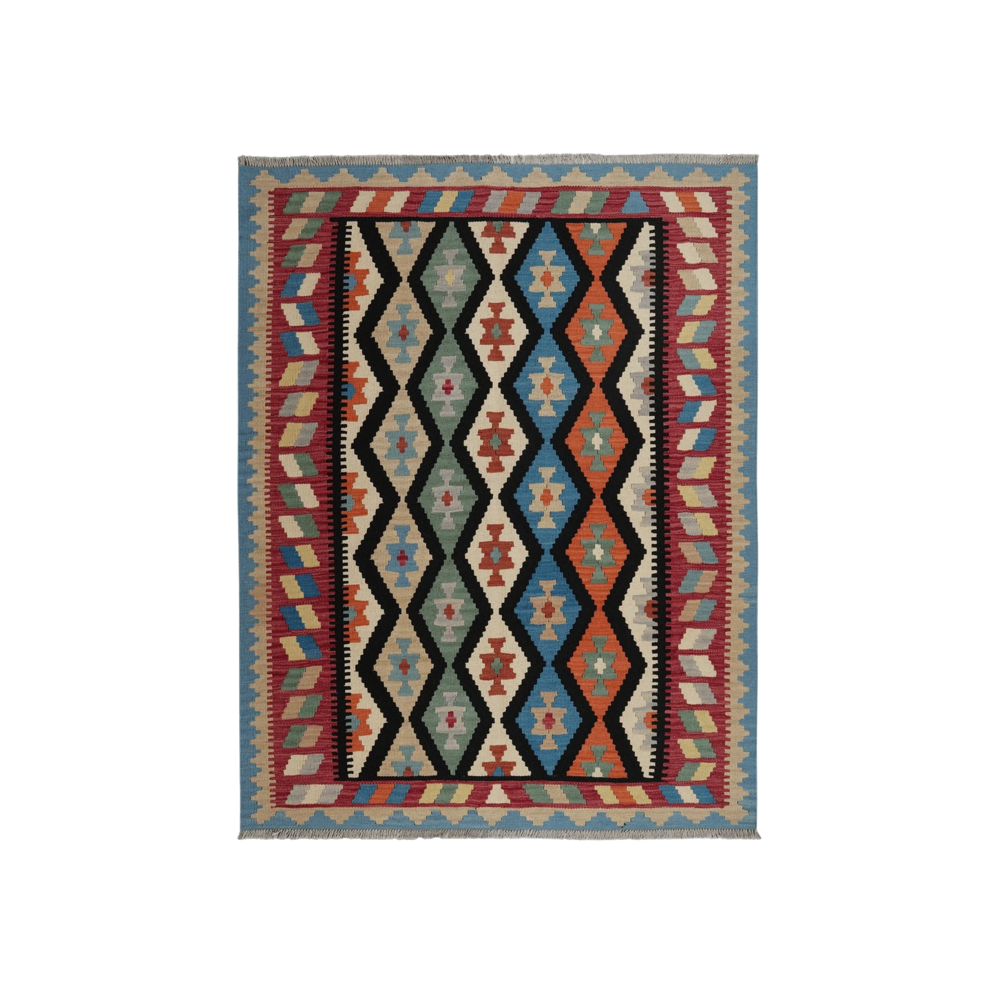 Gashgai Kilim · Hand-woven – Black, 200x157 cm
