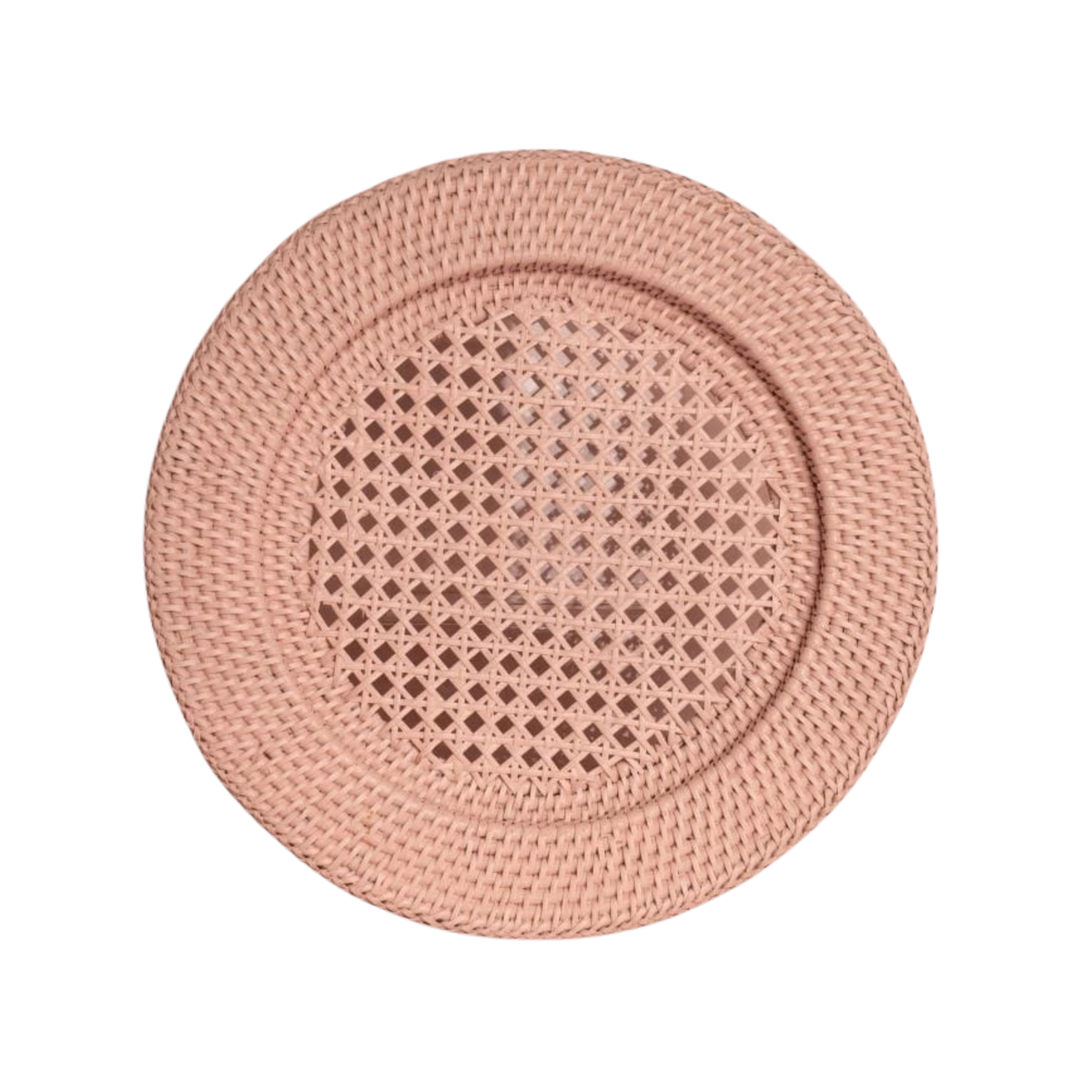 Round Rattan Charger - Pink