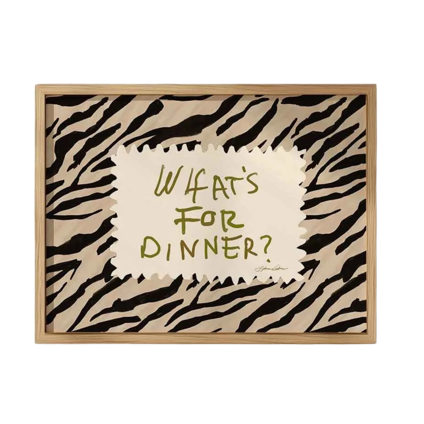 What's for Dinner Animal Print Horizontal Print