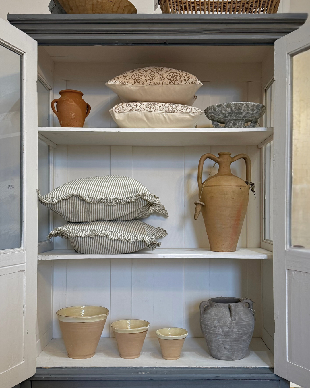 Hand Painted Victorian Display Cabinet