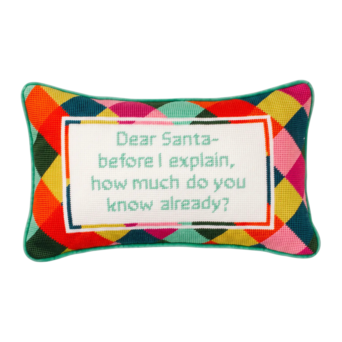 Dear Santa Needlepoint Pillow