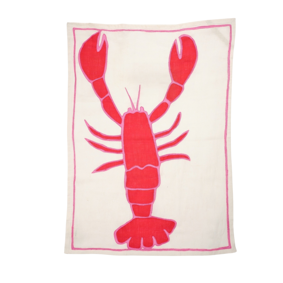 Lobster Embroidered Tea Towel