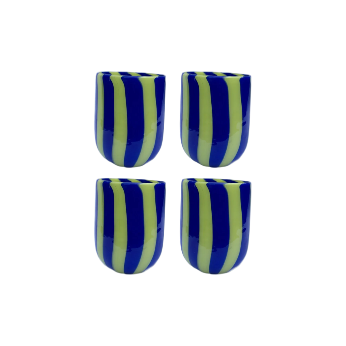 Set Of Four Maxi Tumblers In Navy And Green