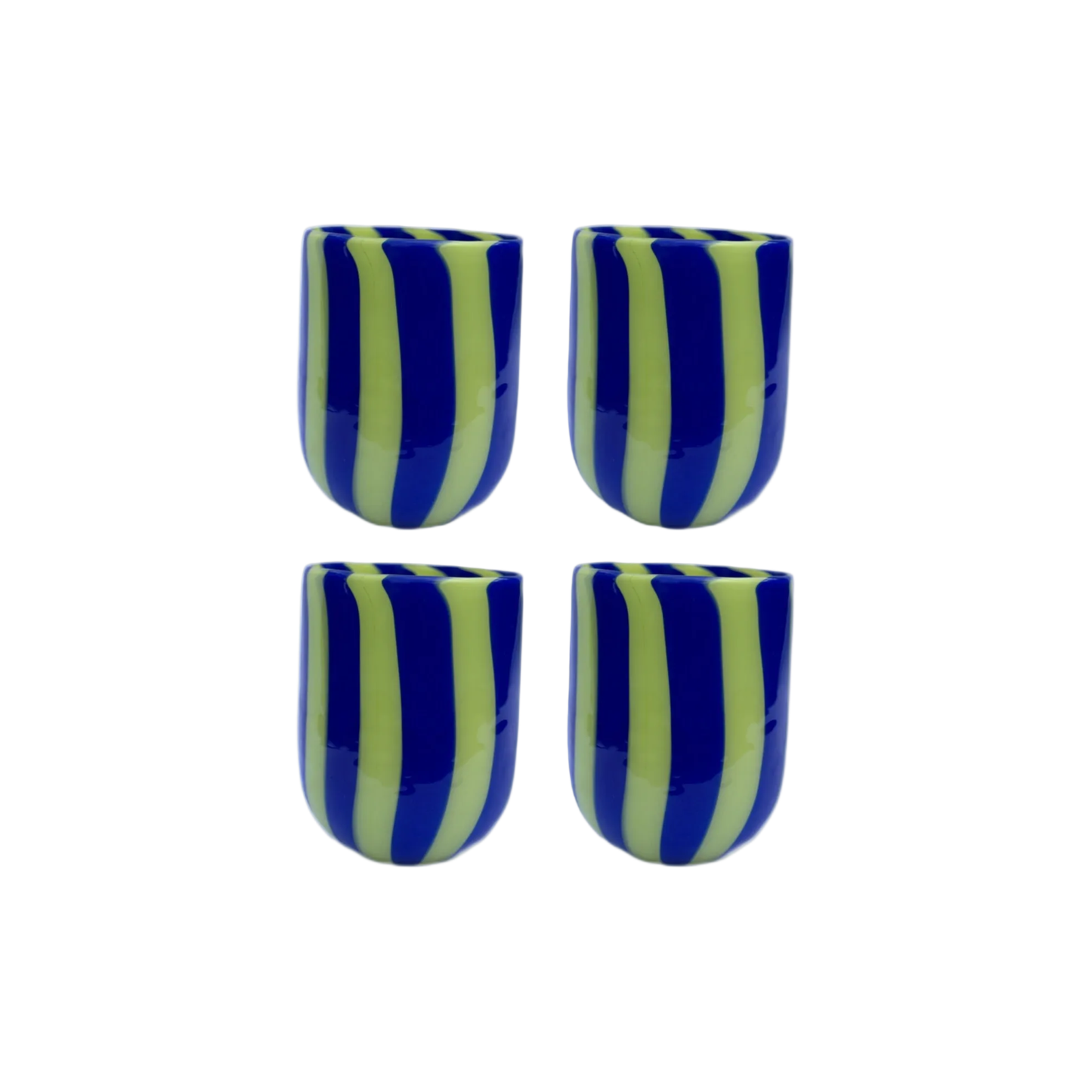 Set Of Four Maxi Tumblers In Navy And Green