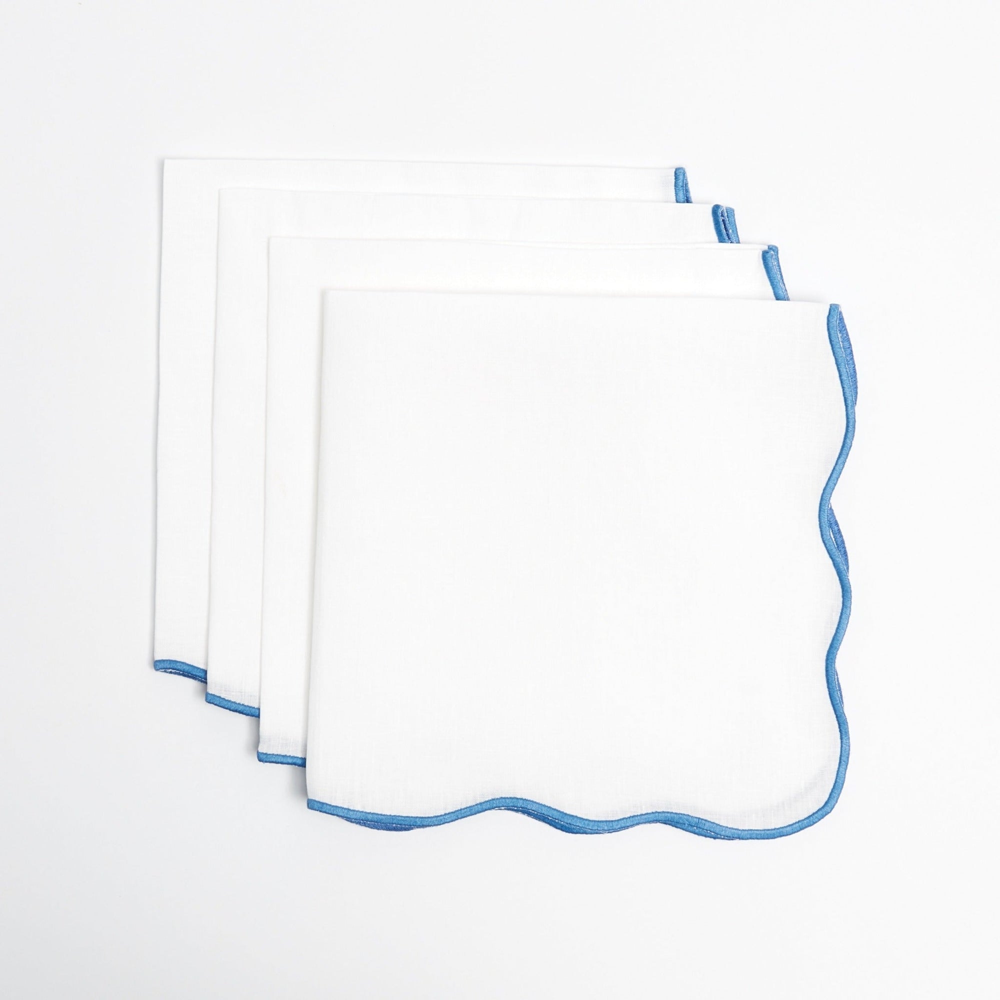 Bluebell Blue Scallop Napkins (set of 4)