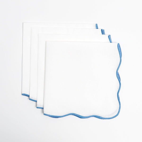Bluebell Blue Scallop Napkins (set of 4)