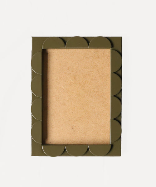 Olive Lacquered Scallop Frame