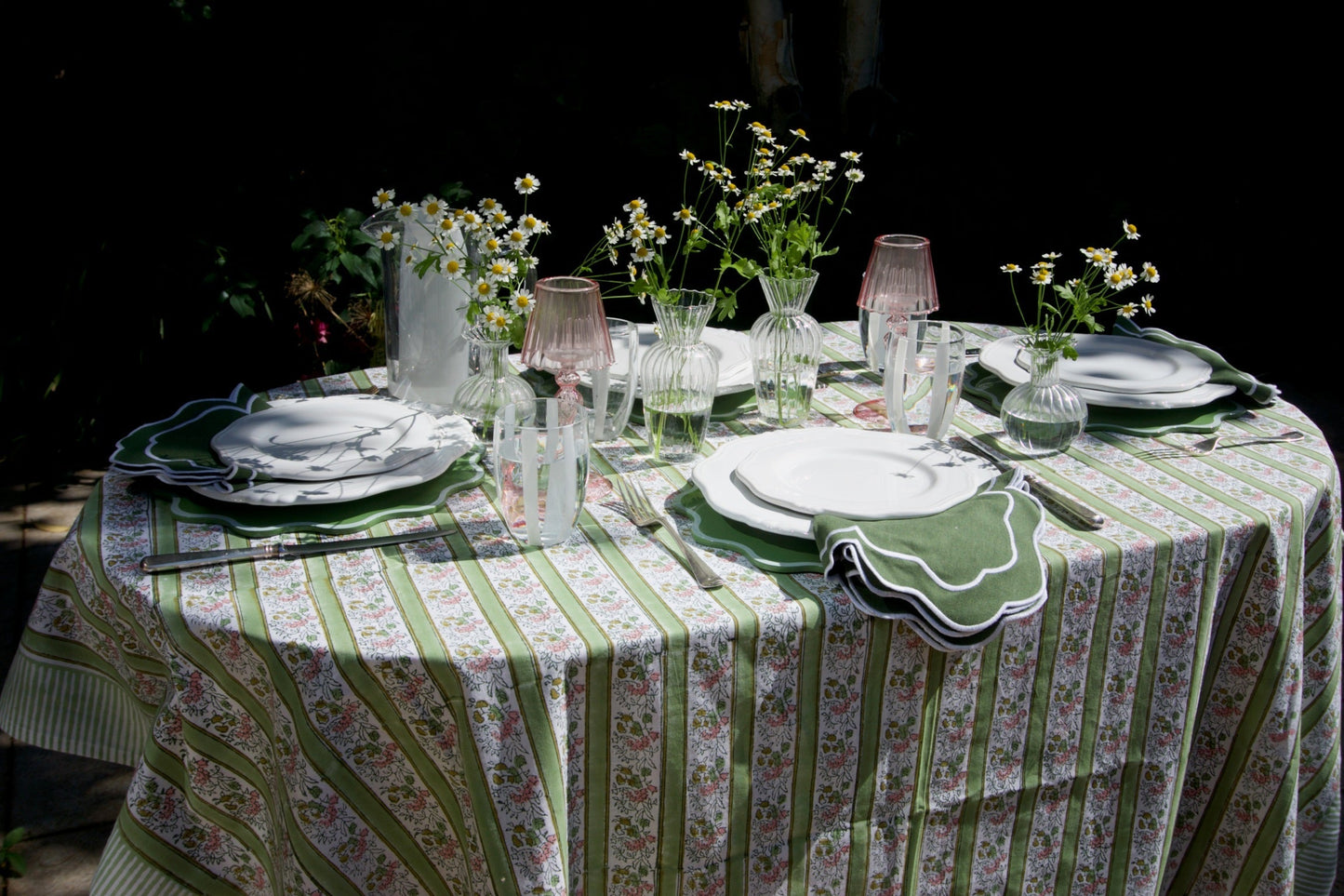 DM x Voi Collective Pink and Green Floral Tablecloth
