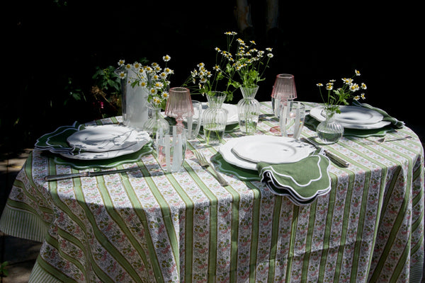 DM x Voi Collective Pink and Green Floral Tablecloth