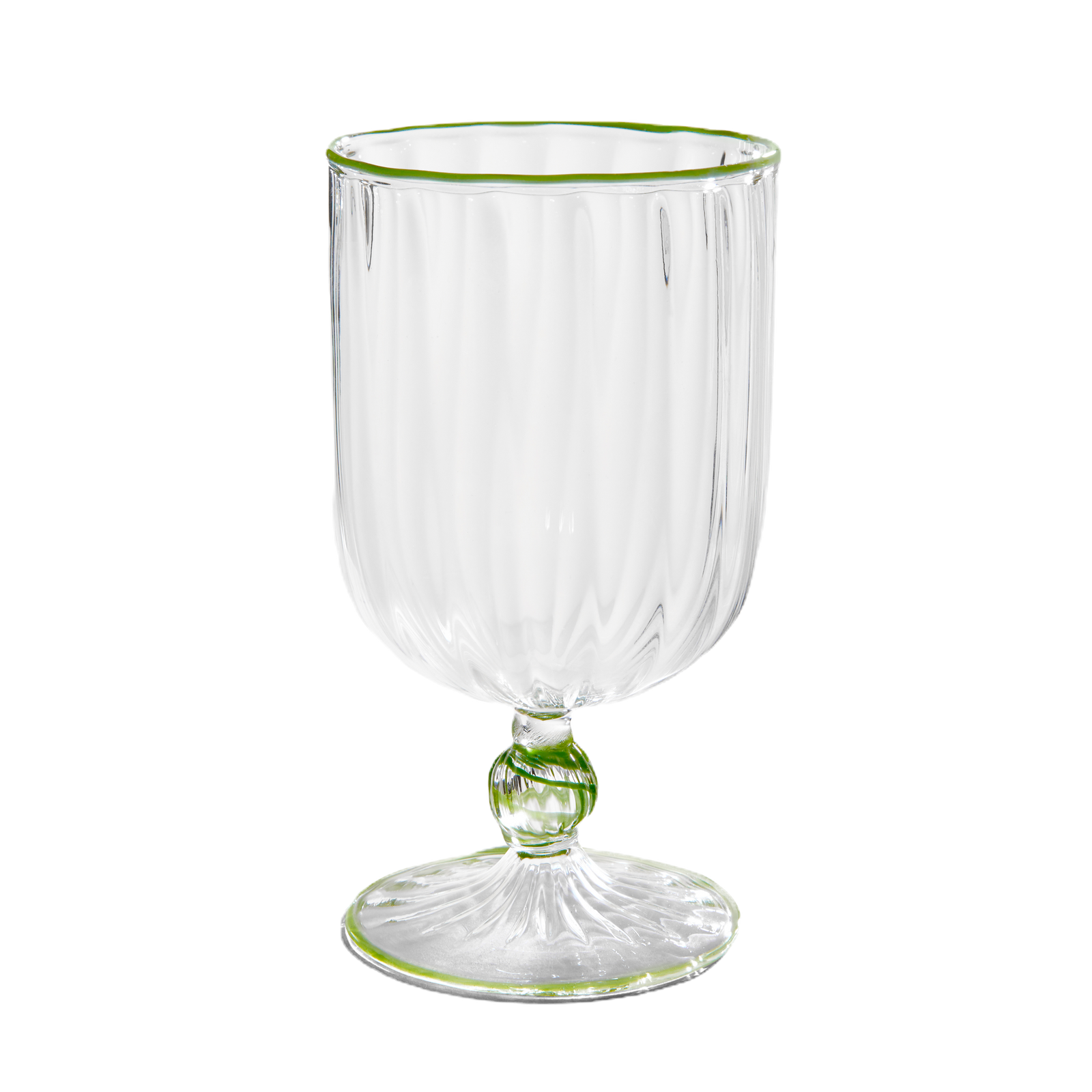 The Adrienne Venetian Wine Glass in Green
