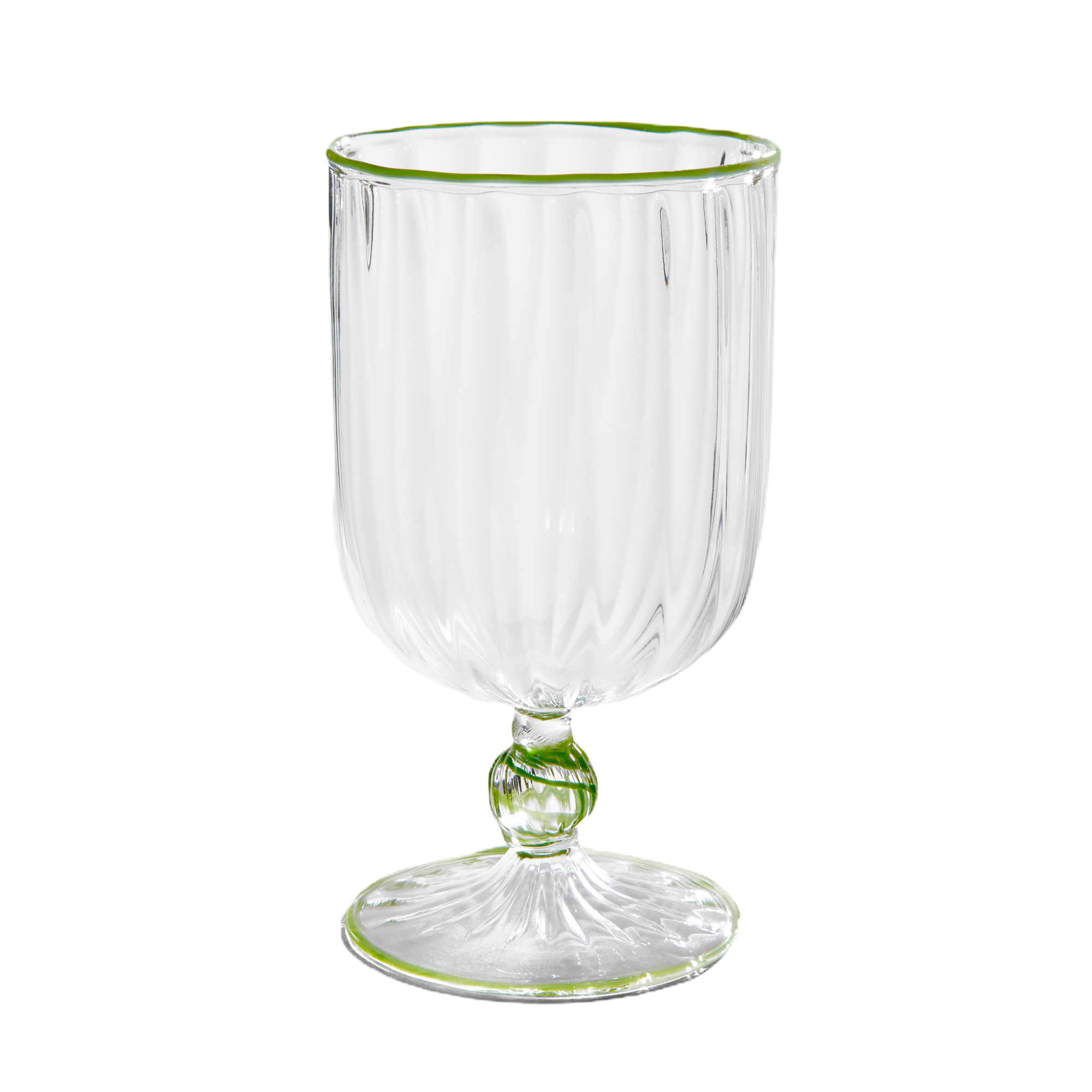The Adrienne Venetian Wine Glass in Green