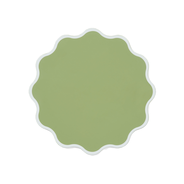 The Victoria Placemat in White and Green, Set of Two