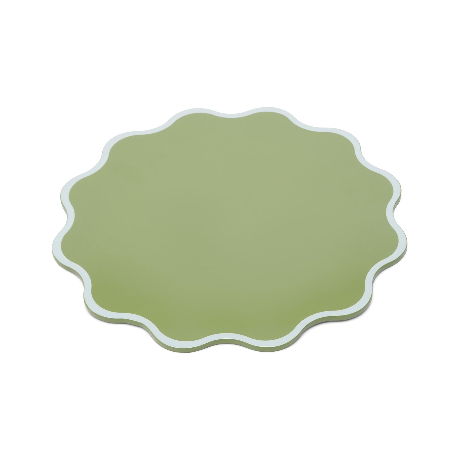 The Victoria Placemat in White and Green, Set of Two
