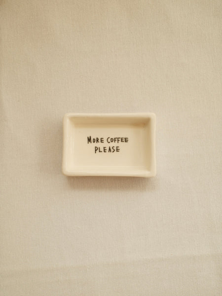 More Coffee Pls' Mini Ceramic Matchbox