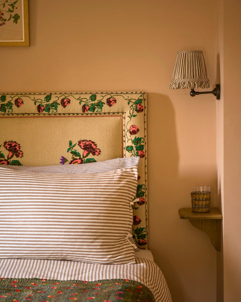 The Fine Stripe in Cocoa Wall Light Lampshade