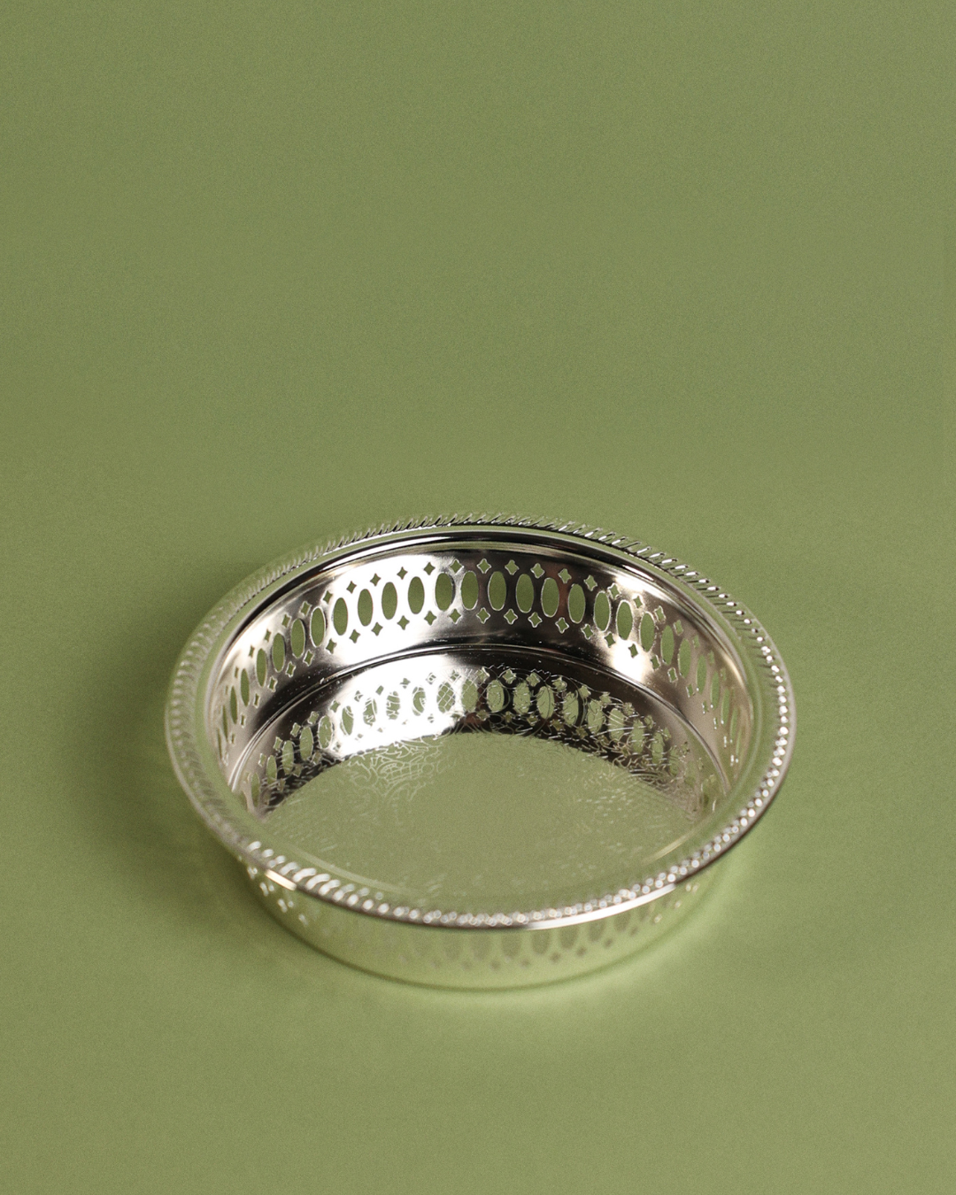 Suporte para Garrafa Prateado Ornamentado Ø 14cm