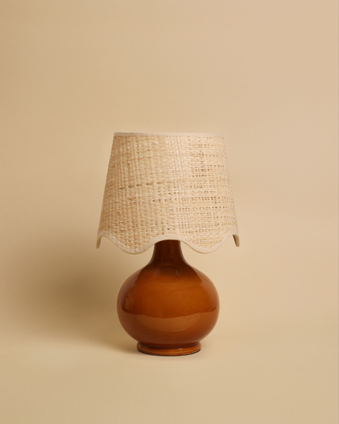 Alice Table Lamp, Brown with Raffia Shade