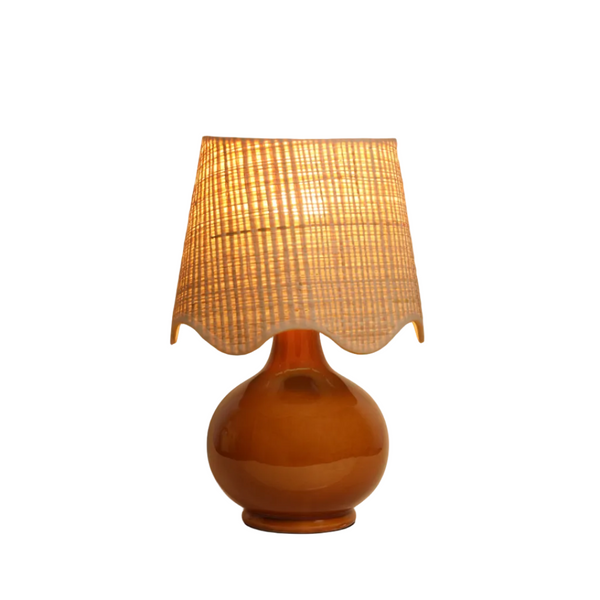 Alice Table Lamp, Brown with Raffia Shade
