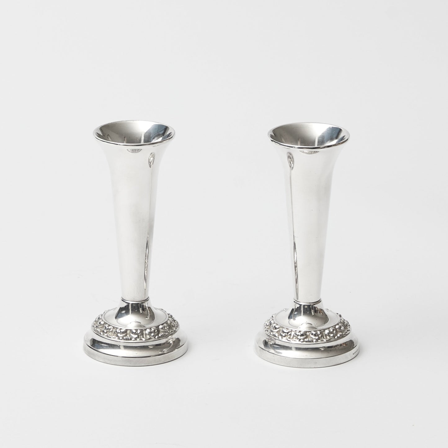 Pair of Silver-plate Bud Vases