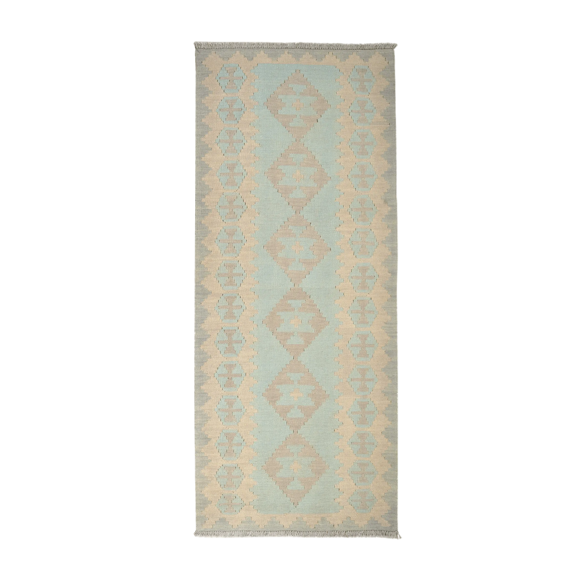 Kilim Gashgai Rug · Hand-Woven - Green, 198x80 cm