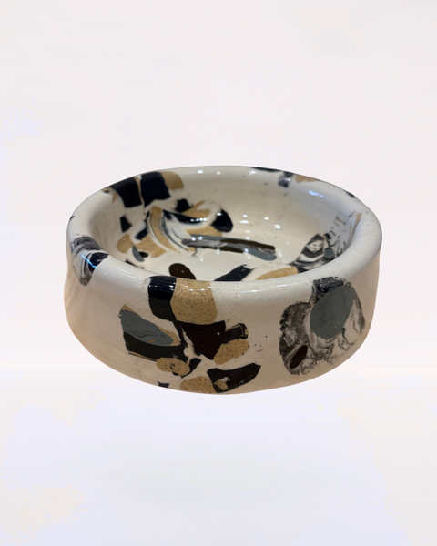 Handmade Ceramic Dog Bowl - Nerikomi