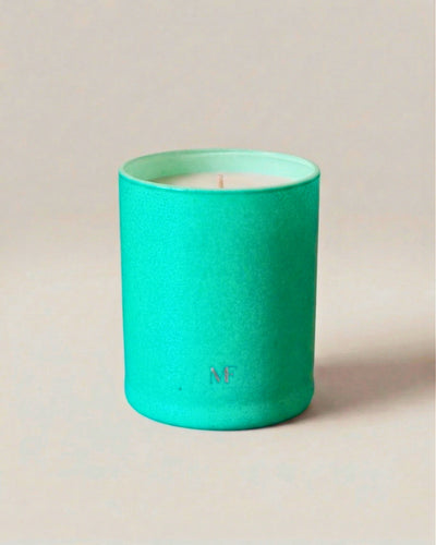 Bougie Stéphanie vert turquoise peinte à la main Maison Fortune