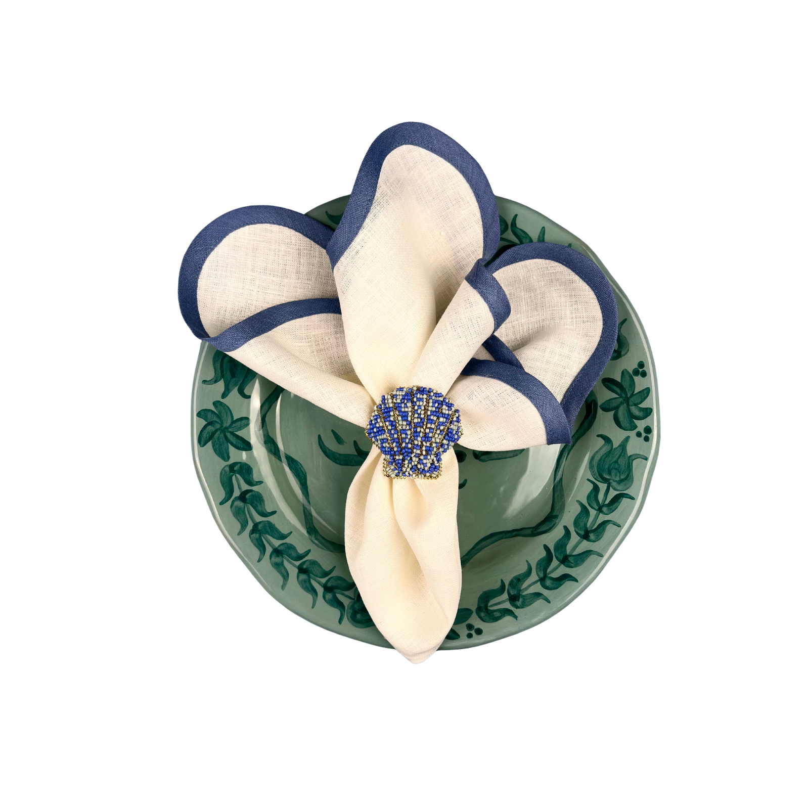 ’Sea Creatures’ Beaded Napkinrings - Ocean Blues (set of 4)