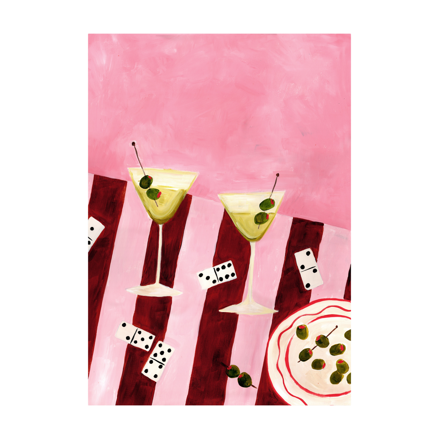Dirty Dominoes /Martini & Games Still Life Art Print