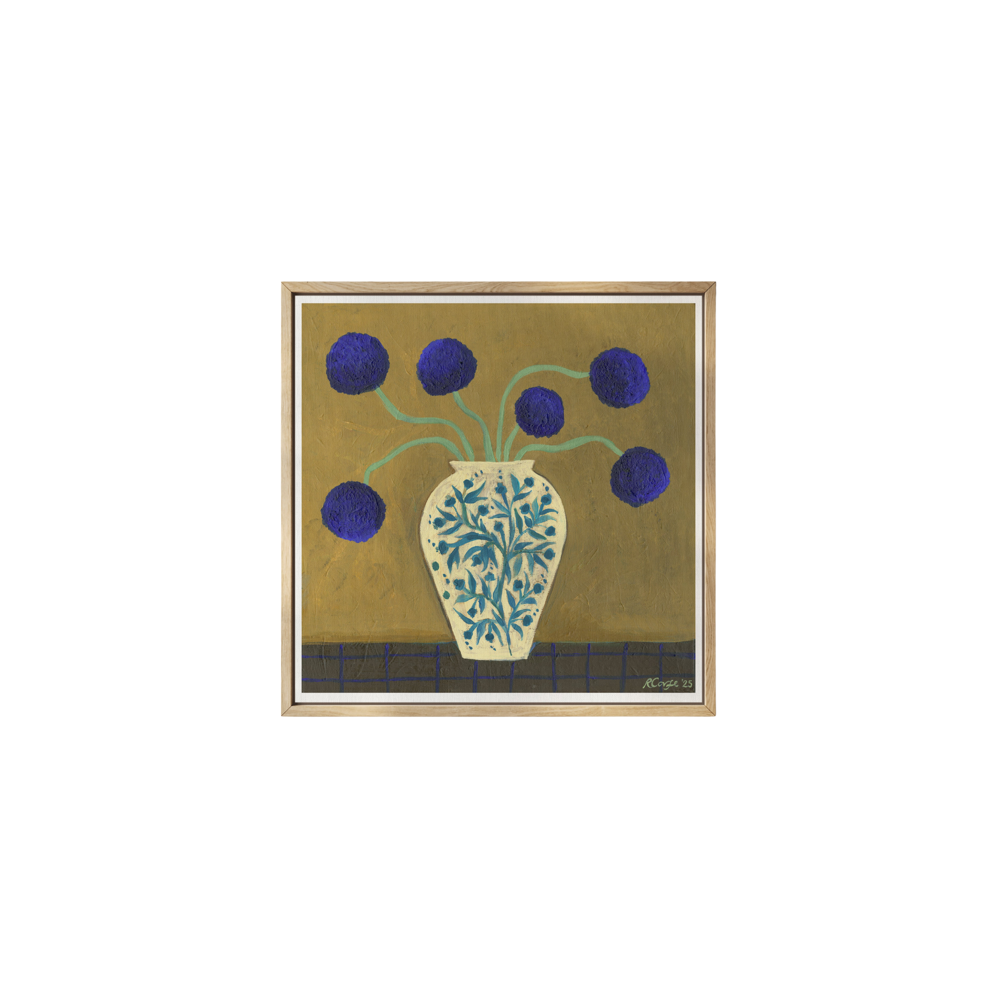 Blue Allium Vase Art Print
