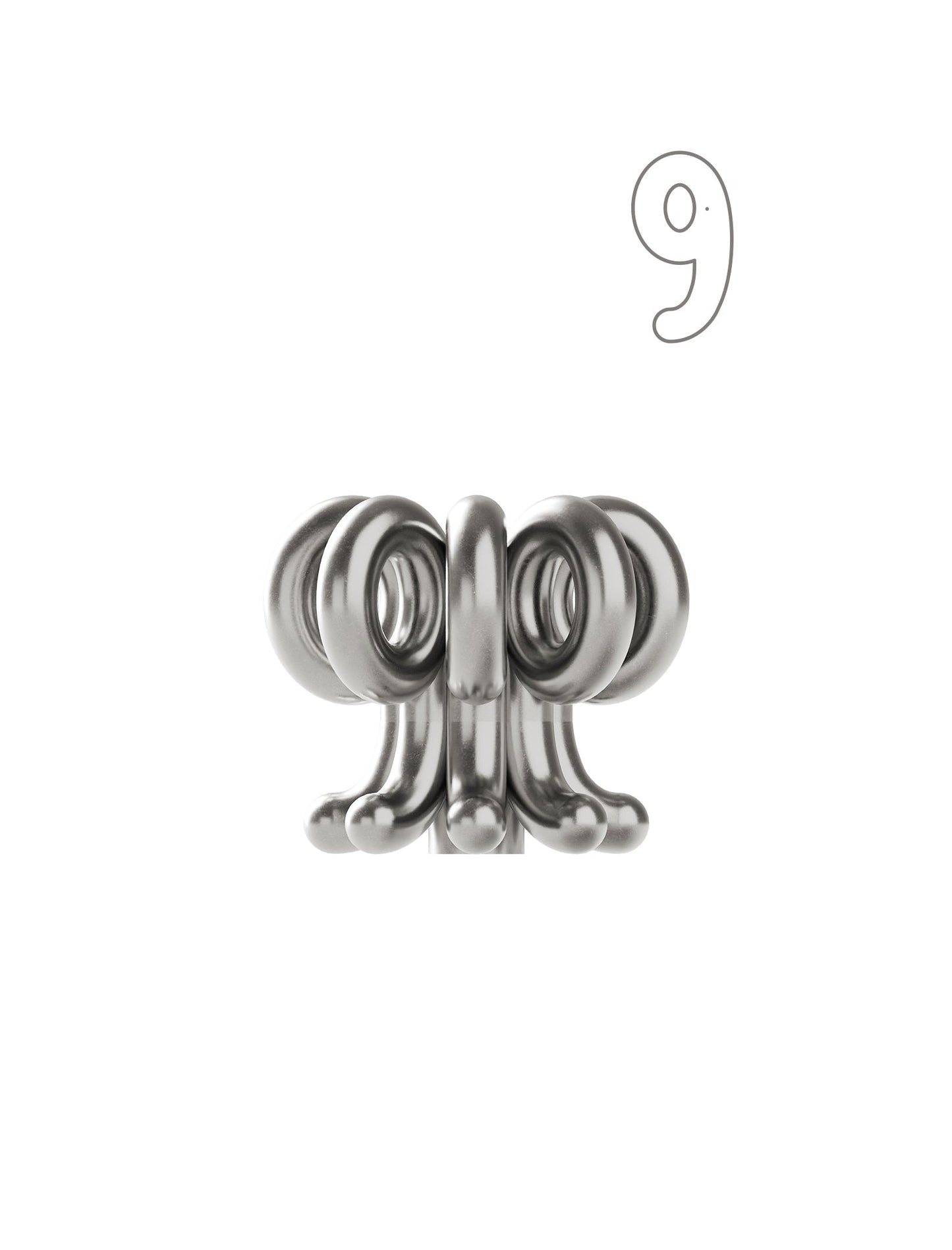 Digit Candle Holder Nine