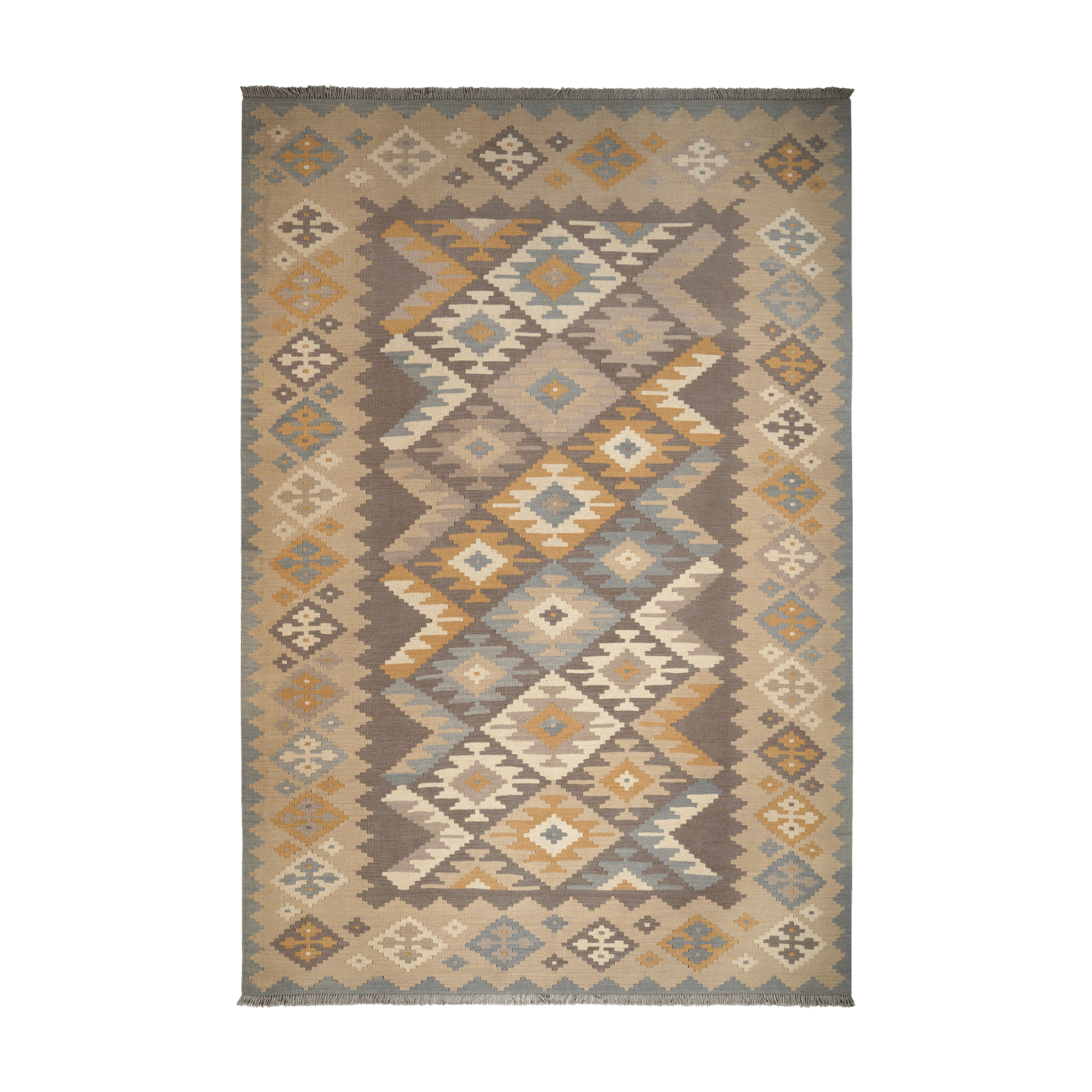 Kilim Gashgai Rug · Hand-Woven - Grey, 297x202 cm