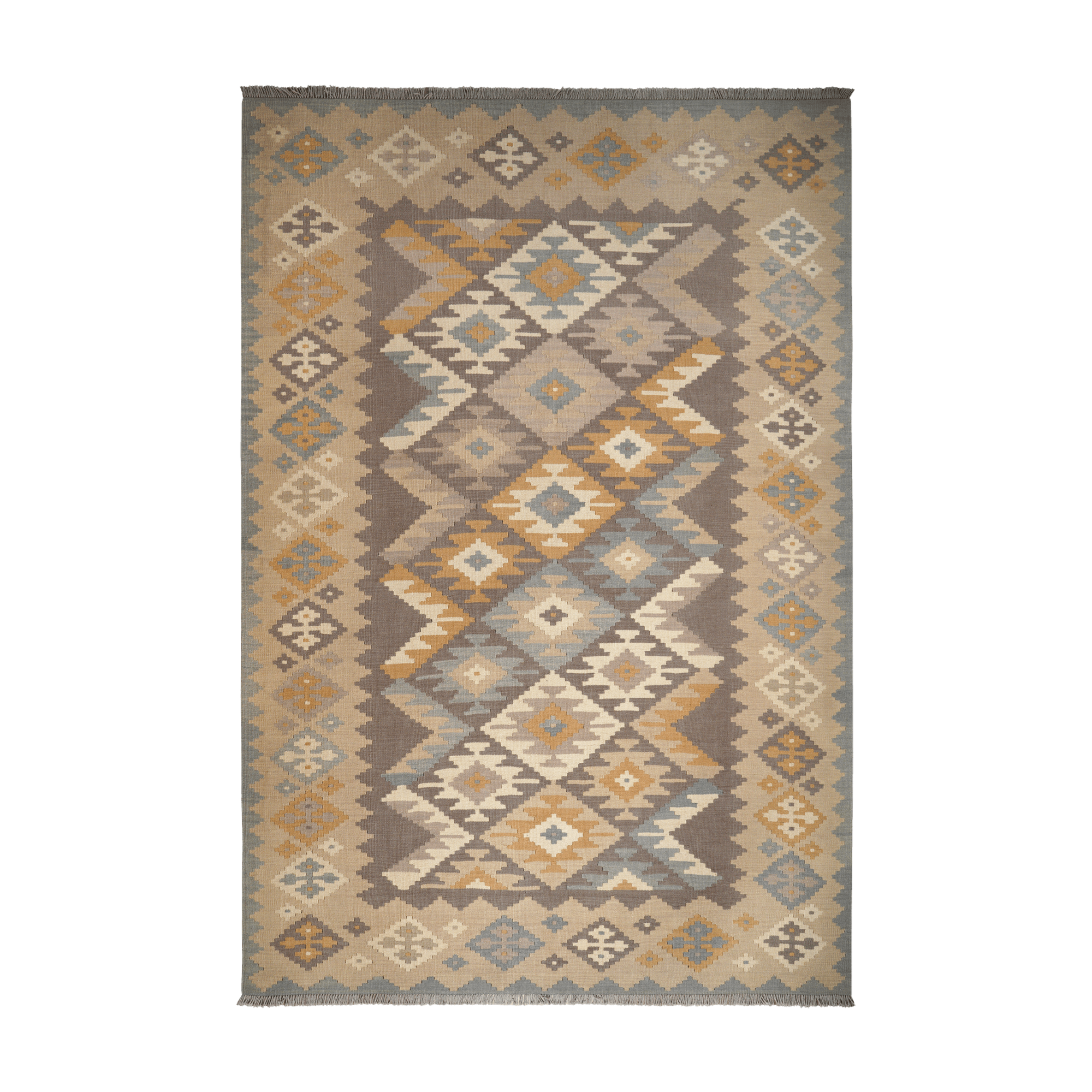 Kilim Gashgai Rug · Hand-Woven - Grey, 297x202 cm