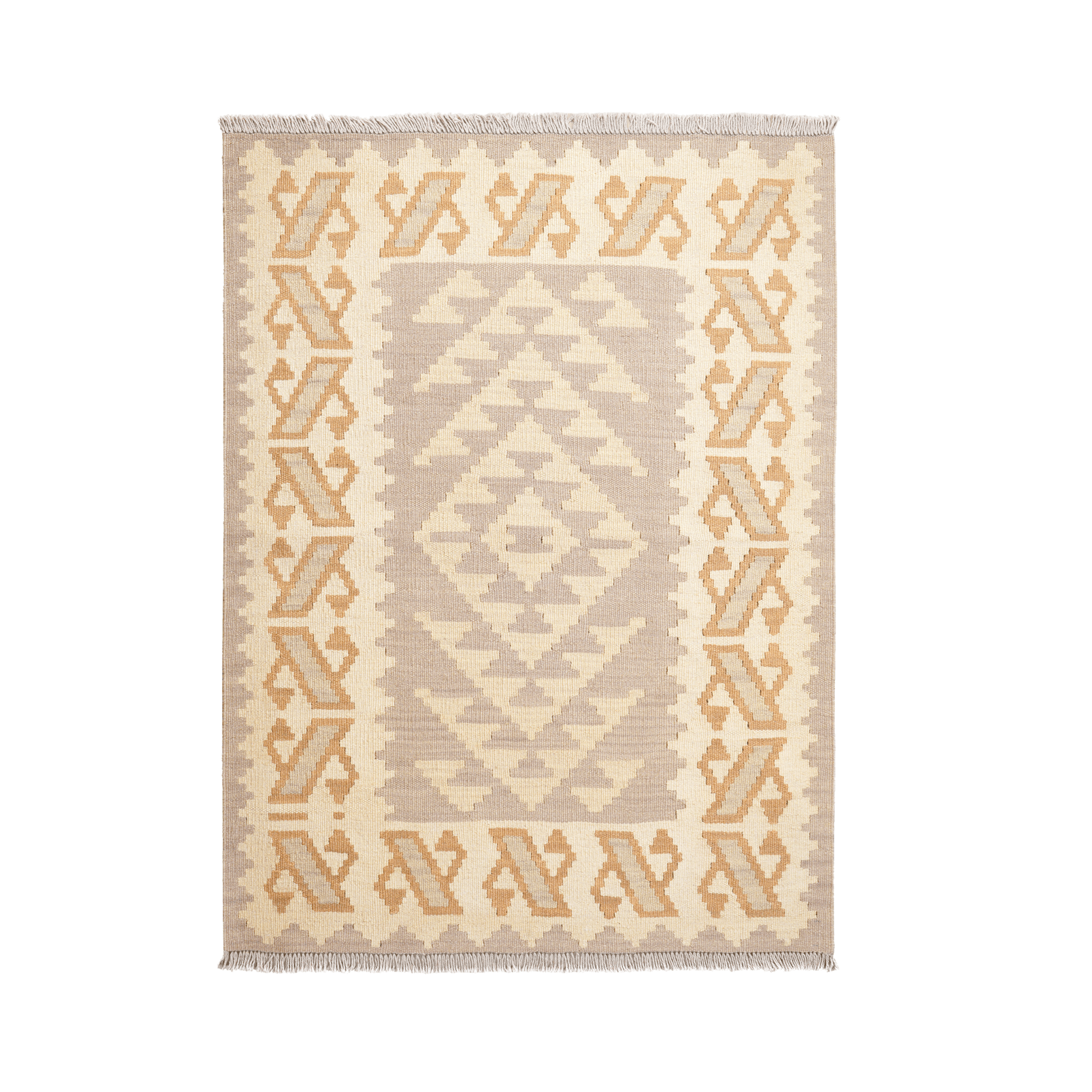 Kilim Gashgai Rug · Hand-Woven - Grey, 141x103 cm
