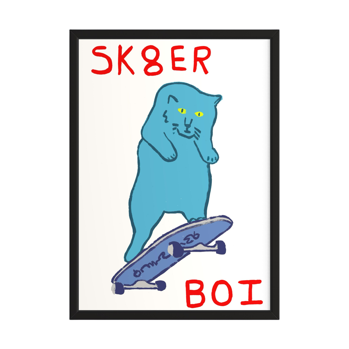 Skater Cat Print
