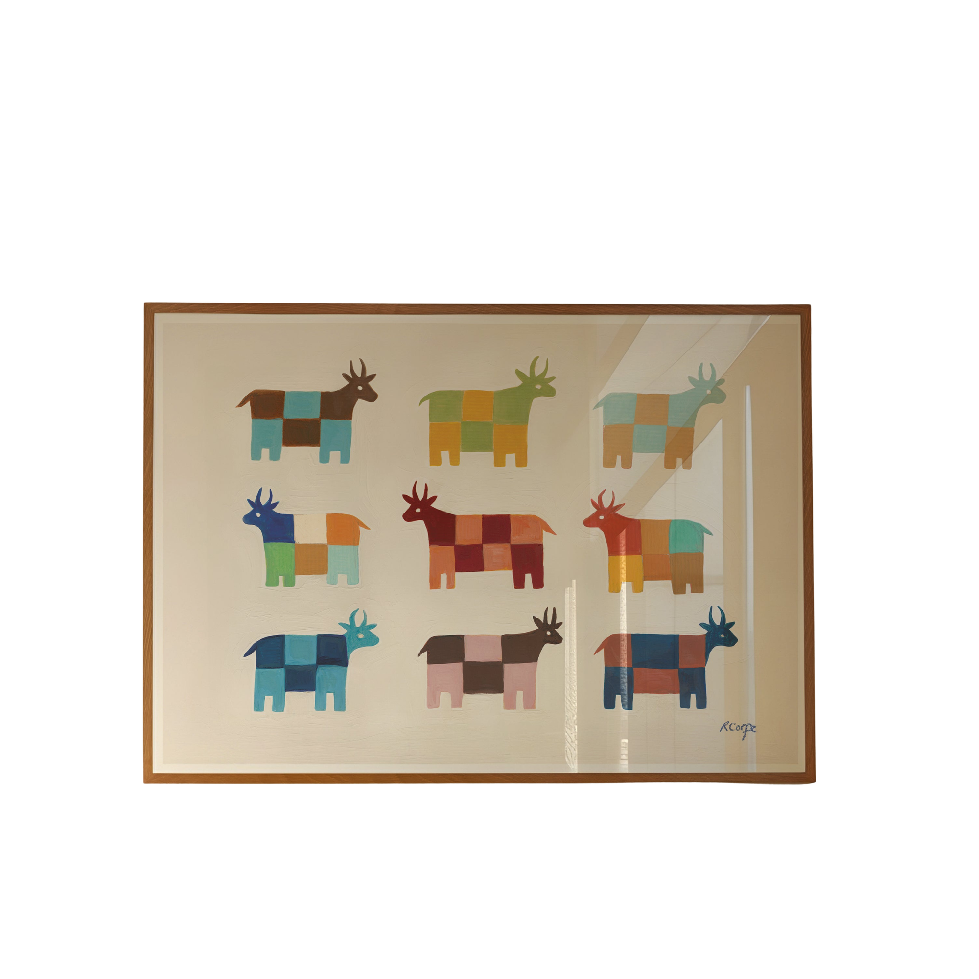Moo Patchwork Cow Art Print