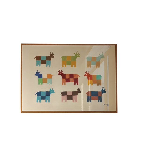 Moo Patchwork Cow Art Print