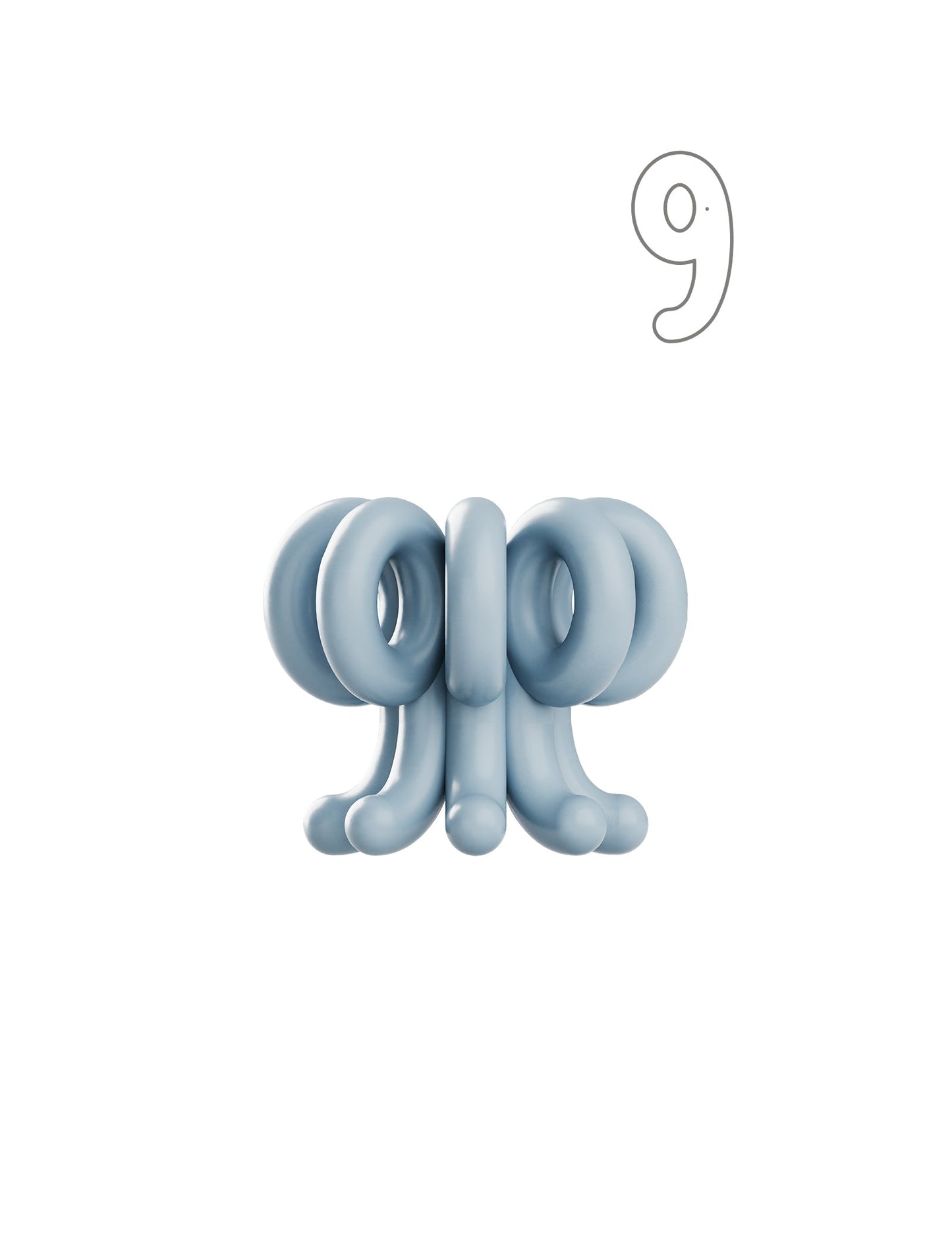 Digit Candle Holder Nine