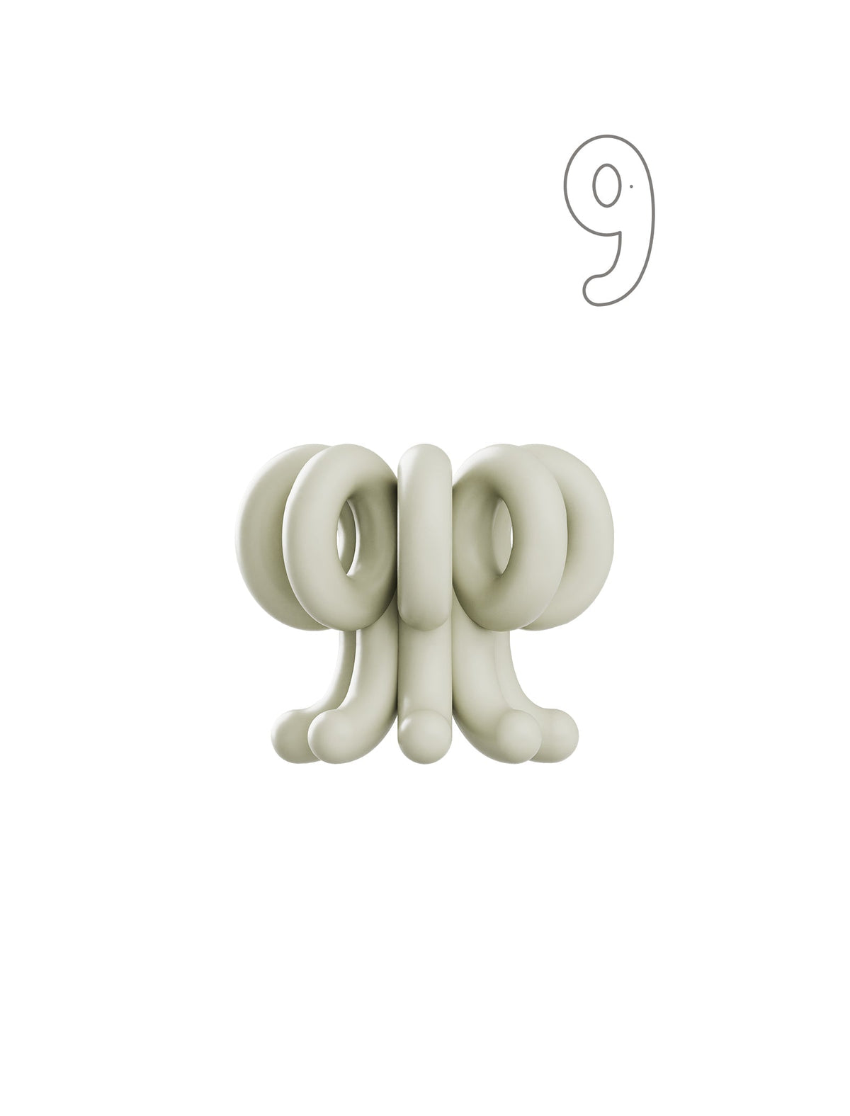 Digit Candle Holder Nine
