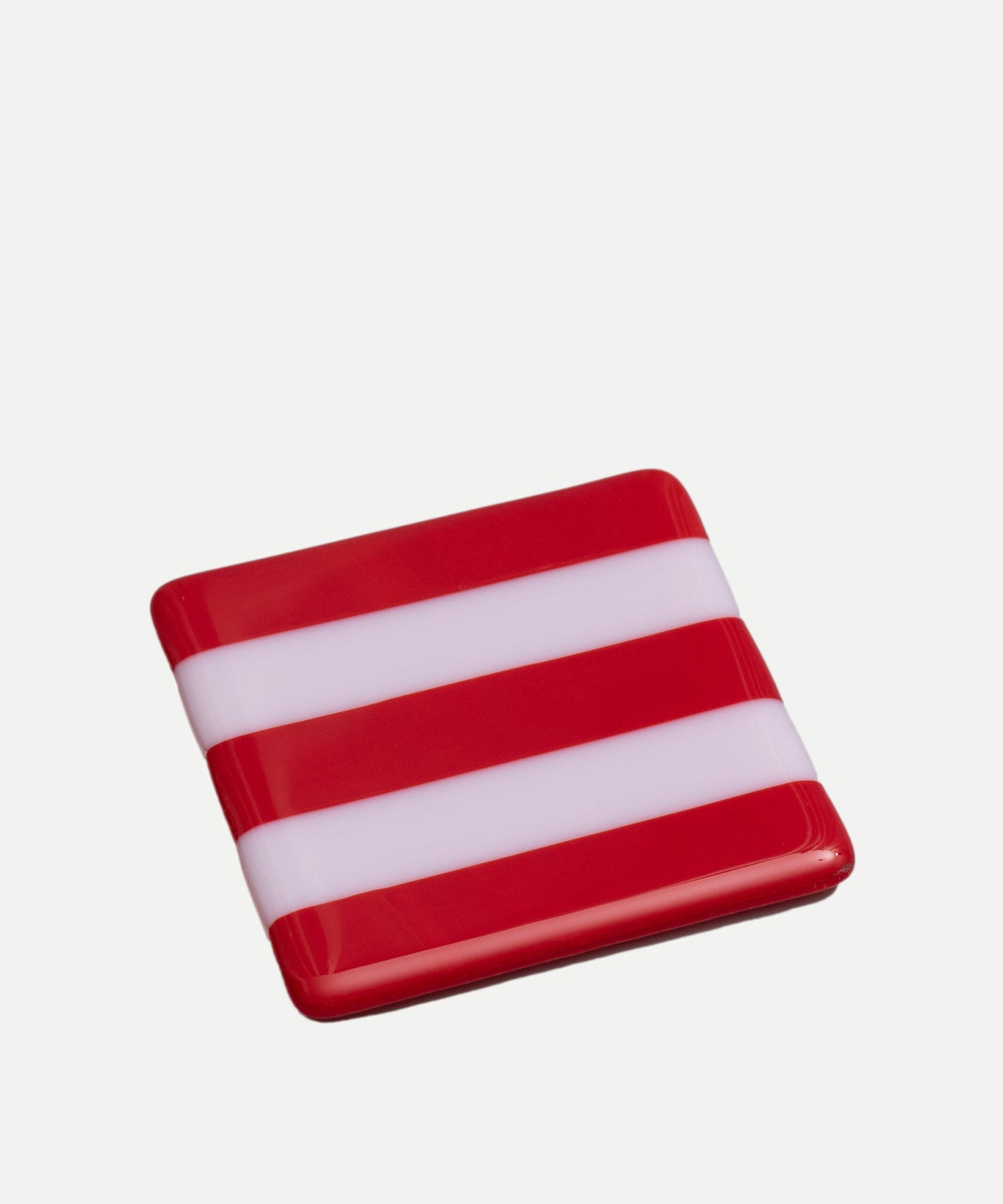 10cm Striped Coaster - Red &amp; Pink image